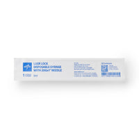 Medline Syringe with Standard Hypodermic Needle 3cc 20G x 1"