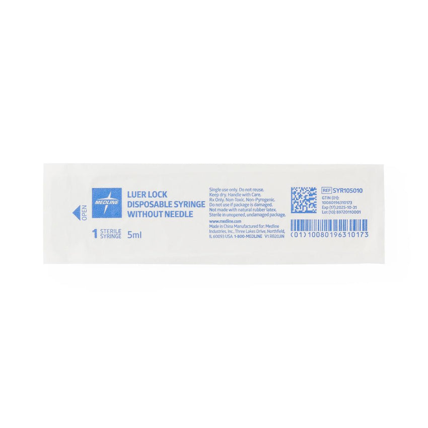 Medline Syringe Only 5mL Luer Lock