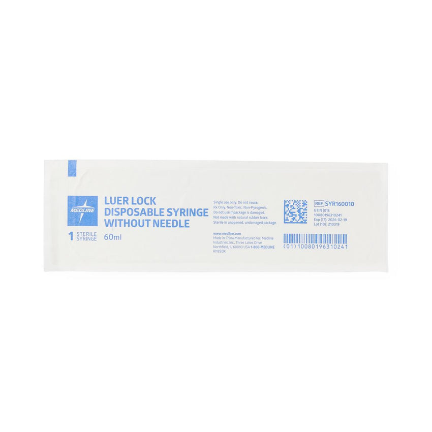 Medline Syringe Only 60mL Luer Lock