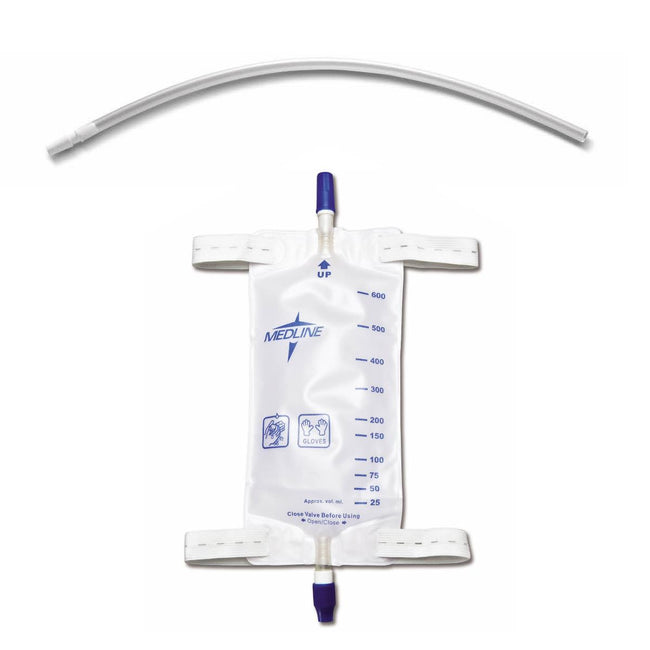 Medline Urine Leg Bag with Strap and Twist Valve 19 oz. Medium