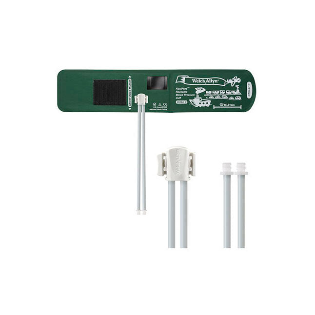 Welch Allyn Flexiport® Blood Pressure Cuff, Two Tubes, Male Screw Connectors