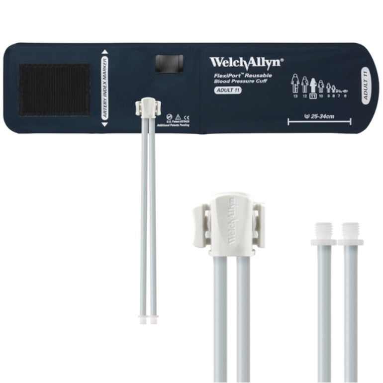 Welch Allyn Flexiport® Blood Pressure Cuff, Two Tubes, Male Screw Connectors