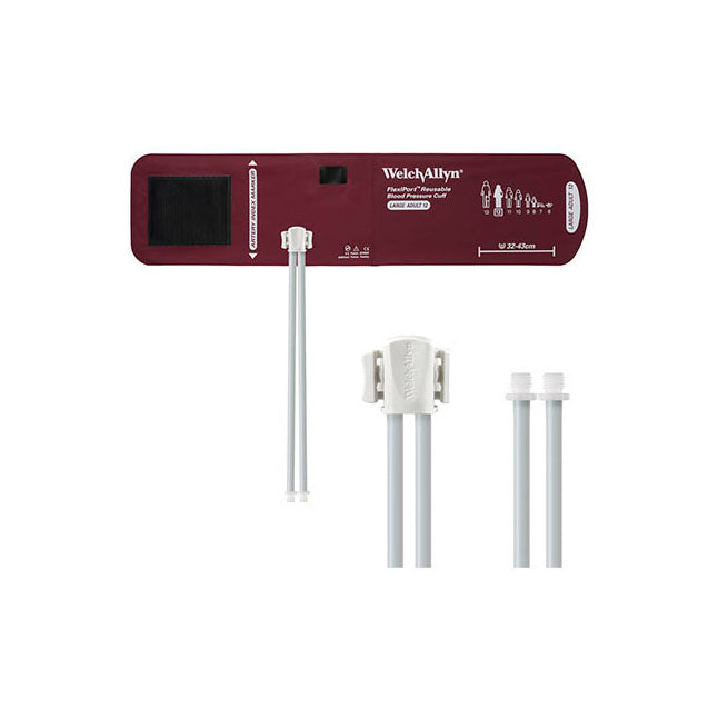 Welch Allyn Flexiport® Blood Pressure Cuff, Two Tubes, Male Screw Connectors
